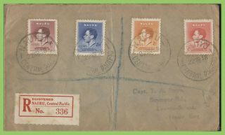 Nauru 1938 Kgvi Coronation Set On Registered Cover To England