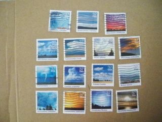 Usa,  2004 Issue,  37 Cent Cloudscapes Complete Set Of 15