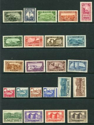 Syria 1925 - 40 2 Mnh Sets To 25p 23 Stamps