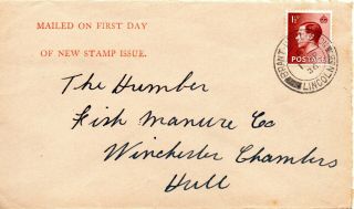 1936 Sg 459 1½d Red - Brown Definitive Hand Written First Day Cover