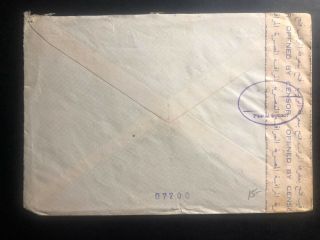 1943 Cairo Egypt Gresham Censored Airmail Cover to Randolph Wi USA 2