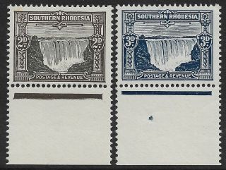 Southern Rhodesia - 1932 Victoria Falls 2d & 3d Unhinged Sg 17/18