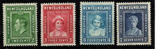 1938 Canada Newfoundland Sc 245 - 248 Perf 13 1/2 Mlh Og Fine