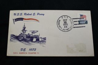 Naval Cover 1972 Ship Cancel Commissioning Uss Robert E.  Perry (de - 1073) (6279)