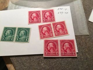 Us Stamps,  Scott 575 1 Pair And 577 3 Pairs - Mnh Og