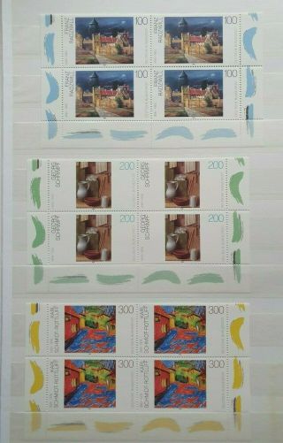 1995 Art Set 100pf - 300pf Cornerblocks Of4 Vf Mnh Germany Deutschland B27010 099$