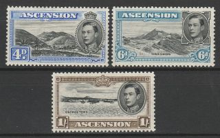 Ascension 1938 Kgvi Pictorial 4d 6d And 1/ - Mnh Perf 13