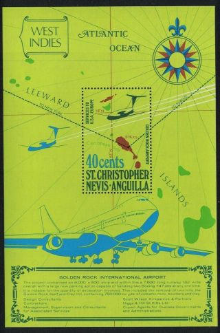 St.  Kitts - Nevis Opening Of Golden Rock Airport St Kitts Ms 40 Cents Mnh Sg Ms312