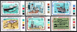Qatar 178 - 183,  Mnh.  Oil Industry.  Tanker,  Research Lab. ,  Oil Rig,  Refinery,  1969