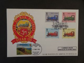 Isle Of Man 125 Years Of Steam And Railways Official Stamp Cover Dated 1998.