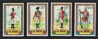 St.  Kitts Military Uniforms 4v Issue 1981 Mnh Sg 71 - 74