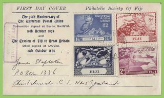 Fiji 1949 Upu Set On First Day Cover,  With 