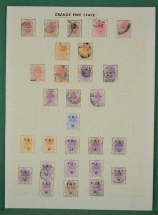 Orange State South Africa Stamps Selection On Page H/m And (t64)