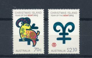 Australia Christmas Island 2015 Mnh Year Of Goat 2v Set Chinese Lunar Year
