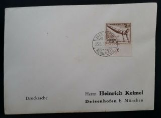 Rare 1936 Germany Cover Ties 3,  2 Pfg Olympic Games Stamp Plate 6 Canc Iffezheim