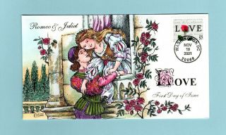 U.  S.  Fdc 3551 Rare Collins Cachet - The Love Stamp From 2001