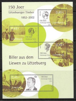 Luxembourg - 2002.  Stamp Anniv.  - Miniature Sheet,  Mnh.  Cat £19
