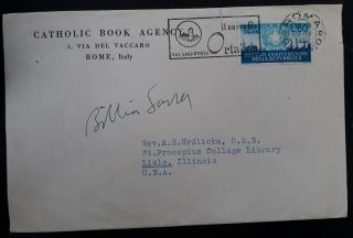 Rare 1957 Italy Catholic Book Agency Cover Ties 60l Stamp Canc Roma
