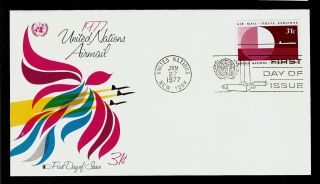 Fdc Un York C23 United Nations Air Mail 31c Fleetwood U/a First Day 1977