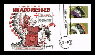 Dr Jim Stamps Us Indian Headdresses Flathead Shoshone Combo Fdc Cover