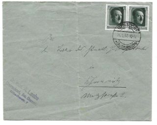 Germany Postal History Reich Cover Addr Chimnitz Canc Gersdorf Yr 