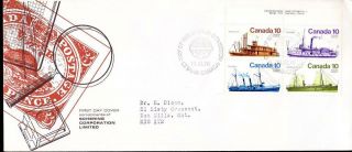 Canada Fdc Ul 1976 Sc 700 - 703 Inland Vessels,  Schering Cachet With Insert