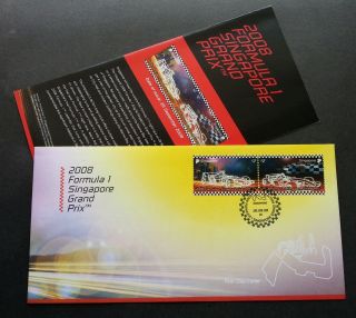 Singapore Formula One Grand Prix 2008 F1 Car Racing Games Sport (stamp Fdc)