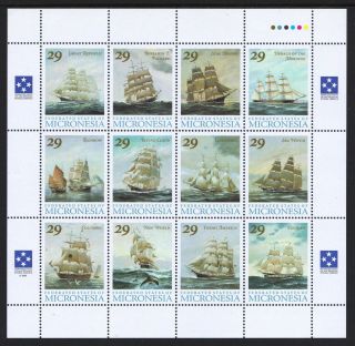 Micronesia 1993 American Clipper Ships - Mnh Mini Sheet - Cat £20.  40 - (76)