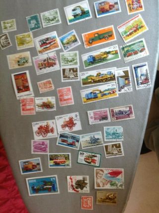 Worldwide Transport Thematic Stamps - 44 Different Buses,  Trucks,  Tractors Etc