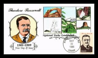 Dr Jim Stamps Us Theodore Roosevelt Hand Colored Collins Fdc Cover
