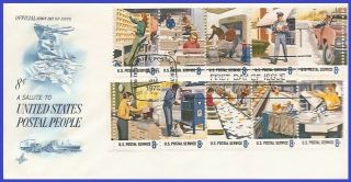 Us 1489 - 98 U/a Artcraft Fdc Bl10 Postal Service Employees