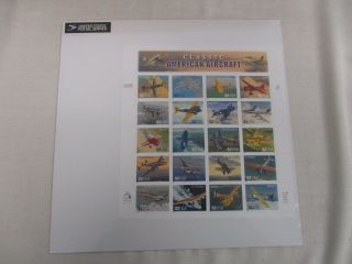 Sheet Us Postage Stamps Classic American Aircraft Full Pane