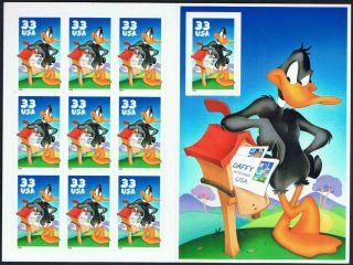 10 Scott 3306 Daffy Duck Sheet Of 10 Looney Tunes