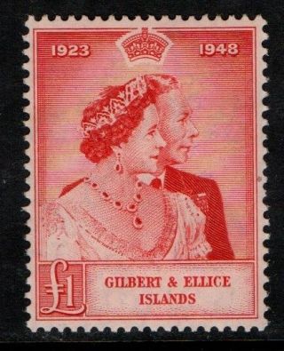 Gilbert And Ellice Islands 1948 Silver Wedding High Value Sg 58 Mnh