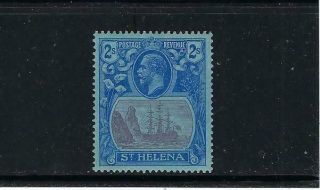 St.  Helena Scott 89 1922 - 27 George V 2sh - Wmk.  4 - Xtra Light Hinged