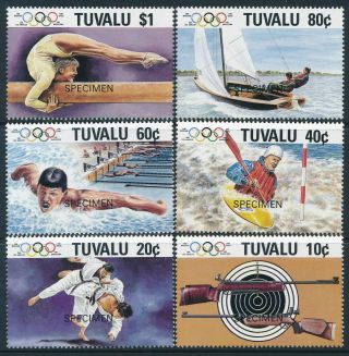 1988 Tuvalu Olympic Games Seoul Set Of 6 Fine Mnh Overprint Specimen