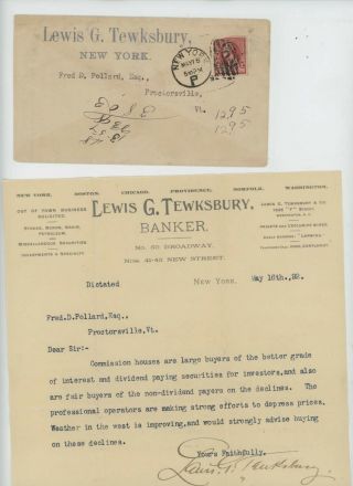 Mr Fancy Cancel Lewis G Tewksbury York Ltr 1892 Cvr 2038
