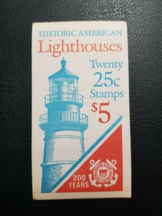U.  S.  Bklt Of 20 Scott Bk171 1990 25c Historic Lighthouses