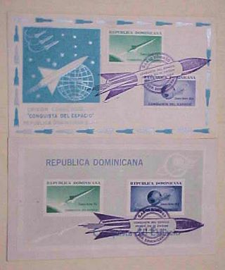 Dominica Republic Space 2 Diff.  1964 Includes Sheetlet