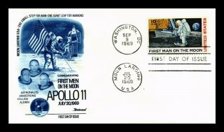 Dr Jim Stamps Us Apollo 11 Moon Landing Fdc Event Combo Air Mail Cover