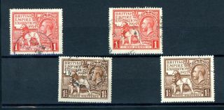 Gb 1924 And 1925 Wembley Sets Fine - (4 Stamps) (b593)