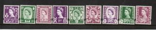 2008 50th Anniversary Of Country Definitives Um Set (9) Ni154 - 56 S154 - 56 W144 - 46