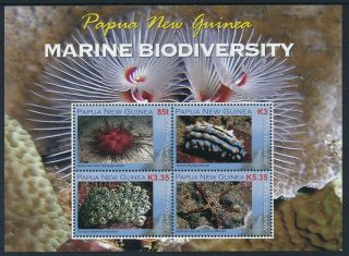 2008 Papua Guinea Marine Biodiversity Minisheet Fine Mnh