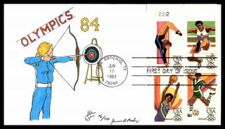 Mayfairstamps Us Fdc 1983 San Antonio Olympics Archery Handed Painted Texas Firs