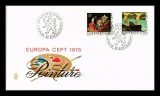 Dr Jim Stamps Europa Cept Painting Fdc Luxembourg Scott 560 - 61 Cover