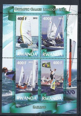 D1825 Mnh 2012 Sheet Of 4 Olympics Sports Sailing Souvenir Sheet