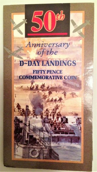 1994 Coin Cover Fdc 50th Anniversary Of D Day,  6th June 1944 With 50p,