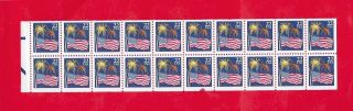 22 Cent Flags & Fireworks Booklet Pane Of 20 Stamps (scott 