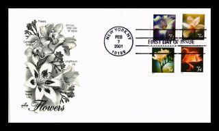 Dr Jim Stamps Us Flowers Combo First Day Cover Art Craft York