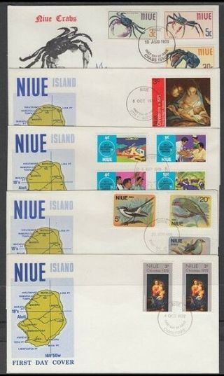 Niue Fdc’s (x10) Mostly 1970 